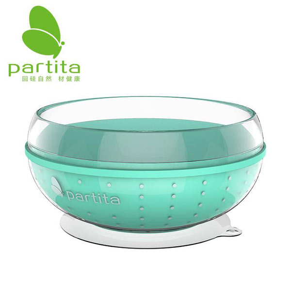 partita儿童吸盘碗青色