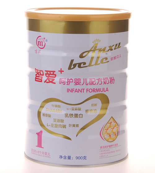 安旭贝儿智爱+呵护婴儿配方奶粉1段
