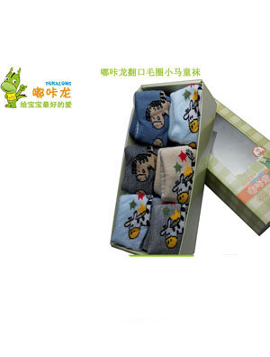 嘟咔龙熊猫汽车平板小号6双礼盒装童袜