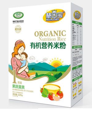 慧因宝果蔬蛋黄1段盒装有机营养米粉